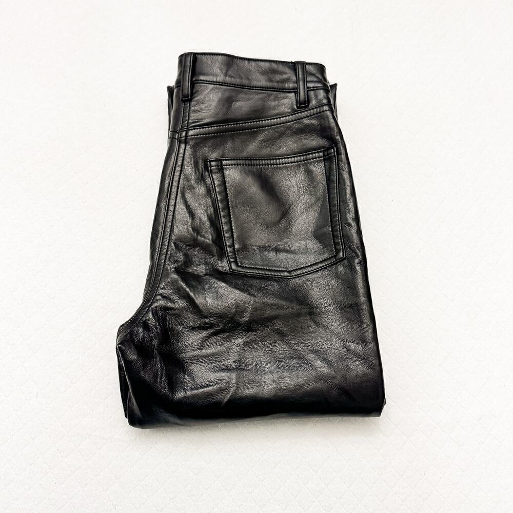 Wilfred Faux Leather Slim Straight Leg Black Pant Size 00 MINT Condition
